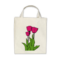Bolso rosado de los tulipanes bolsa de mano