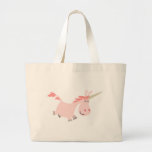 Bolso rosado del unicornio del dibujo animado bolsa