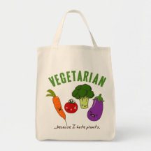 Bolso vegetariano divertido - verduras lindas del  bolsa