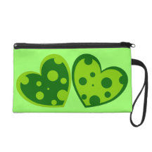Bolso verde del mitón de los corazones