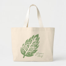 Bolso verde del personalizable de la hoja bolsas de mano