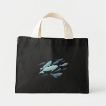 Bolsos azules de la beluga de las bolsas de asas d