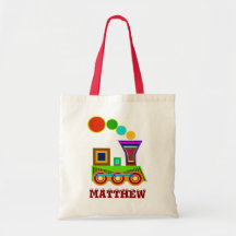 Bolsos de los niños: un tren bolsa lienzo