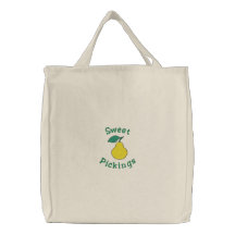Bolsos de ultramarinos amarillos de la pera de las bolsas bordadas