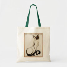Bolsos siameses del gatito que se sientan bolsa