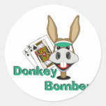 Bombardero del burro pegatinas redondas