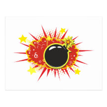 Bombe bomb Comic Postkarte
