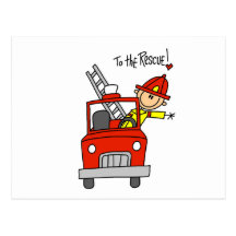 Bombero a las camisetas y a los regalos del rescat tarjetas postales