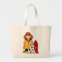 Bombero (chica) bolsas lienzo