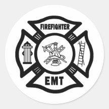 Bombero EMT Pegatinas Redondas