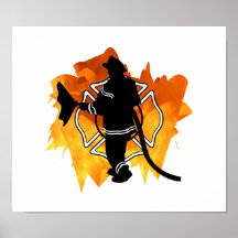 Bombero EN llamas Impresiones
