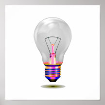 bombilla realista con base.png coloreado posters
