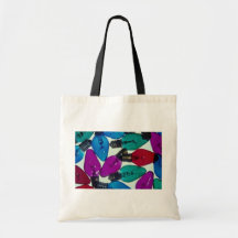 Bombillas de navidad en diversos colores bolsa de mano