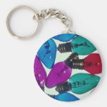 Bombillas de navidad en diversos colores llavero personalizado