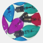 Bombillas de navidad en diversos colores pegatina