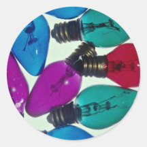 Bombillas de navidad en diversos colores pegatina