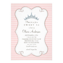Bonito en dulce rosado invitación de la tiara de 1