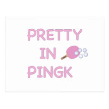 Bonito en ping-pong rosado tarjetas postales