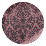Bonito en placa rosada plato para fiesta