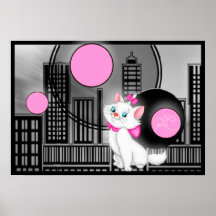 Bonito en poster rosado del gato