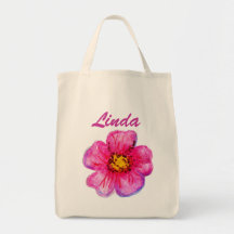 Bonito en tote rosado de la flor bolsa