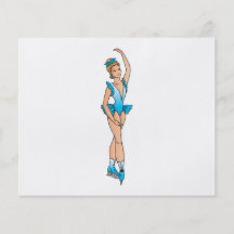 bonito gráfico de la princesa del patinaje artísti tarjetas informativas