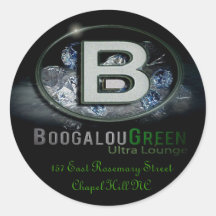 BoogalouGreenLogo con la dirección… Pegatina