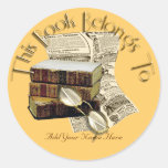 Bookplate de la lectura pegatina redonda