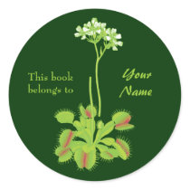 Bookplate floral del atrapamoscas de Venus pegatinas