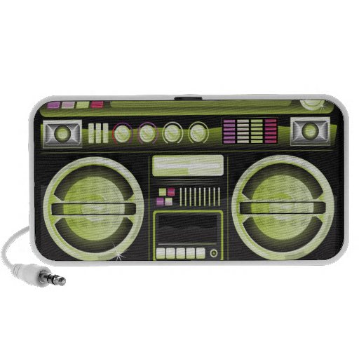 boombox amarillo de neón retro del arenador del gh notebook altavoces