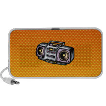 Boombox amarillo-naranja altavoz de viajar