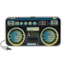 boombox azul de neón retro del arenador del ghetto portátil altavoces