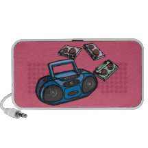 Boombox del reproductor de casete en un altavoz de