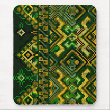 Bordado cruzado amarillo verde Mousepad de la punt