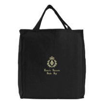 Bordado de la corona bolsa de lienzo