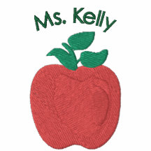 Bordado del personalizado de Apple red delicious D Polo