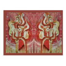 Bordado rumano del vintage, diseño tradicional postal