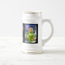 Borde de plata grande del zodiaco del virgo taza de café