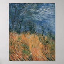 Borde de Van Gogh del Wheatfield con las amapolas  Impresiones