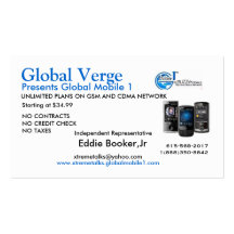 Borde global/tarjetas de visita globales Mobile1