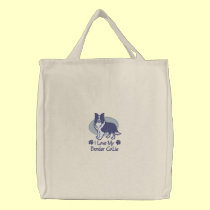 Border collie del amor bolsas bordadas