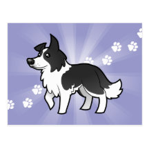 Border collie del dibujo animado postal