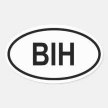 Bosnia y Herzegovina "BIH " Pegatina De Óval Personalizadas