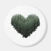 Bosque al aire libre del corazón del árbol de los  iman de frigorífico