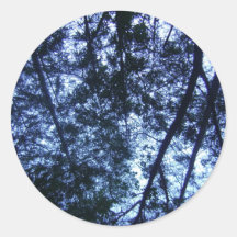 BOSQUE AZUL ETIQUETAS REDONDAS