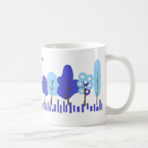 bosque azul tazas de café