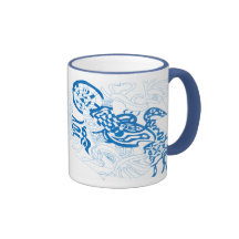 Bosquejo abstracto "azul" taza