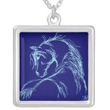 Bosquejo artsy de la cabeza de caballo colgantes personalizados