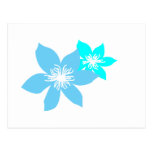 Bosquejo azul de la flor postales