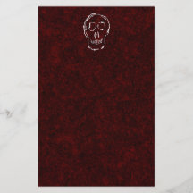Bosquejo blanco del cráneo. En rojo y negro Flyer Personalizado